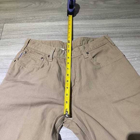 Carhartt Womens Sz 10 x 30 Khaki 2-Loop Carpenter Jeans work Pants WB159 100% Co - Picture 6 of 11